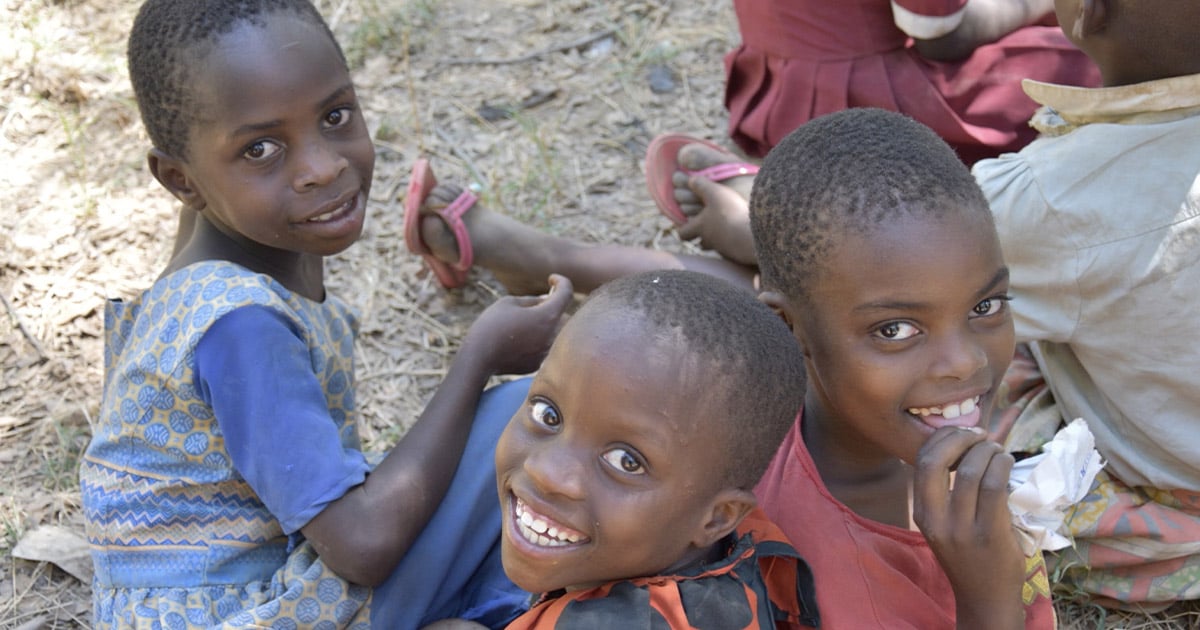 Tanzanian children smiling