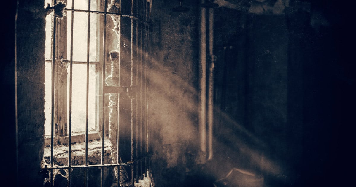 Prison Cell with Barred Windows