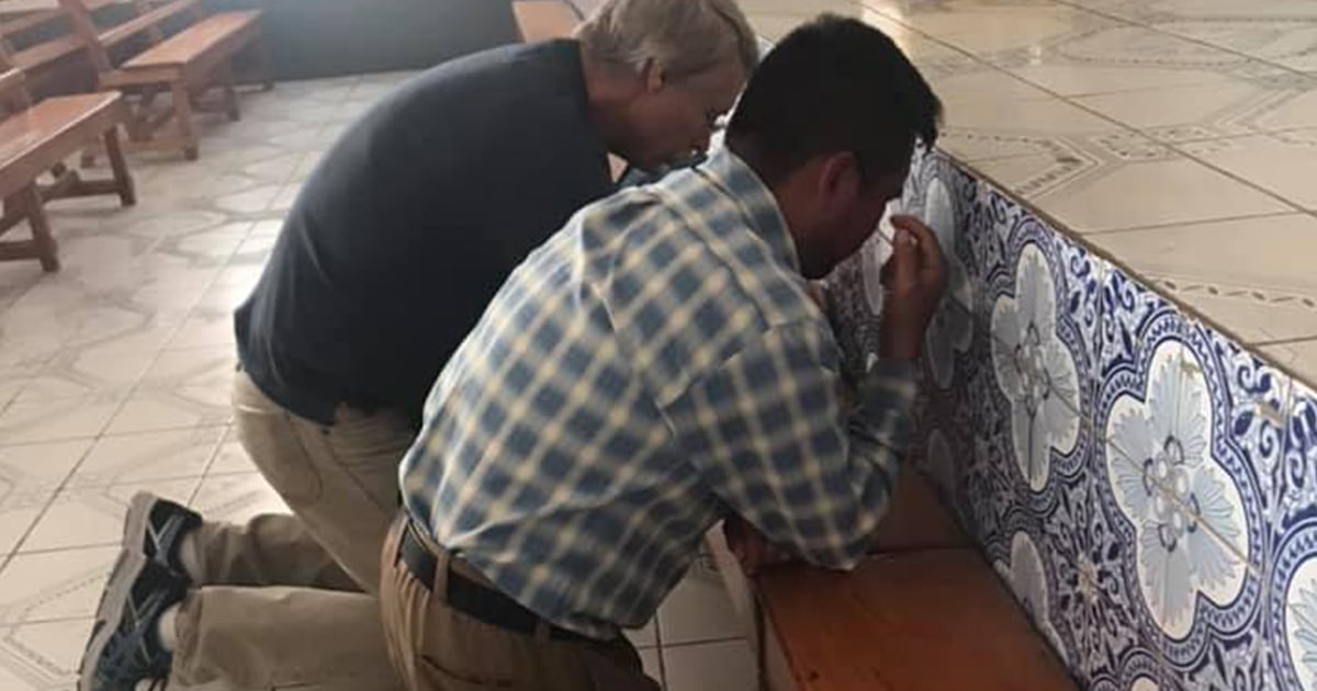 Bruce Praying At Altar