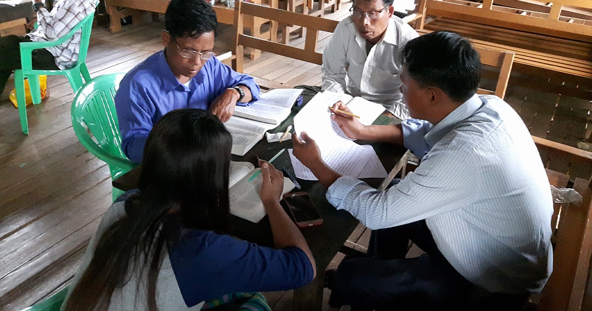 Translators in Myanmar completing their first New Testament